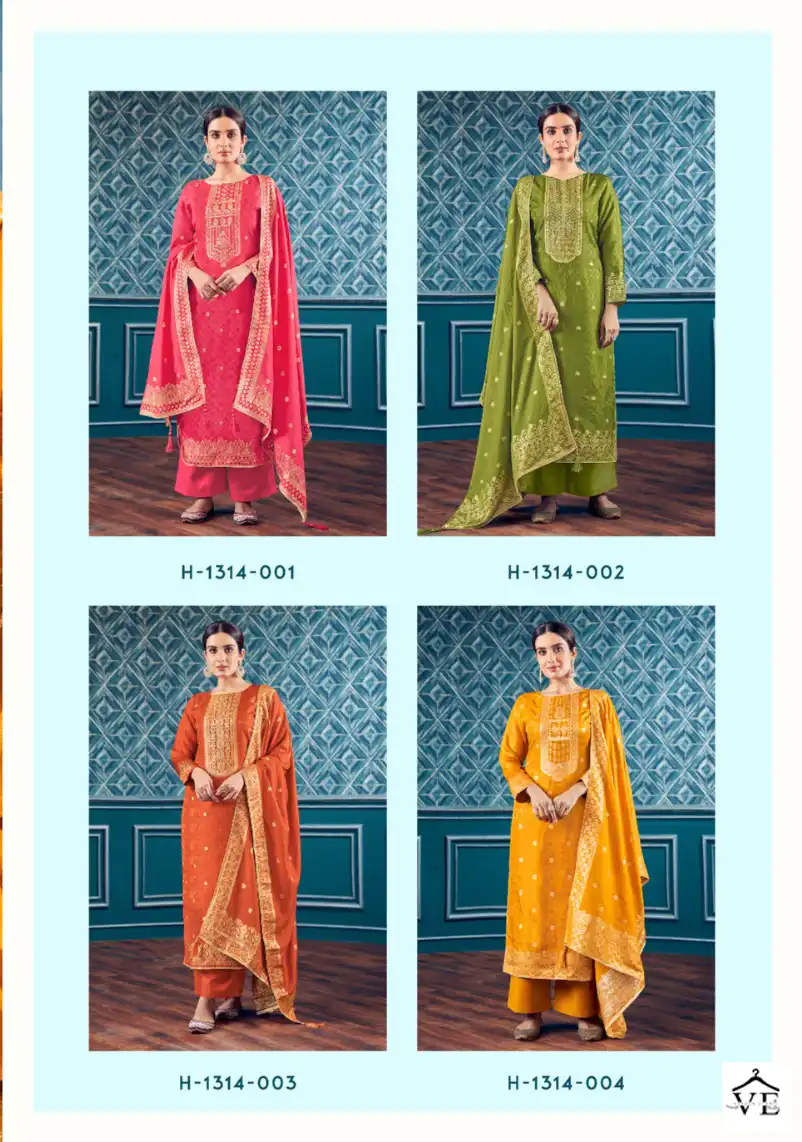 Alok Suits Kalash Jacquard Wholesale Heavy Hand Work Designer Salwar Suit Catalog — Wholesale Salwar Suits, Alok Suit wholesale from Surat — view 5