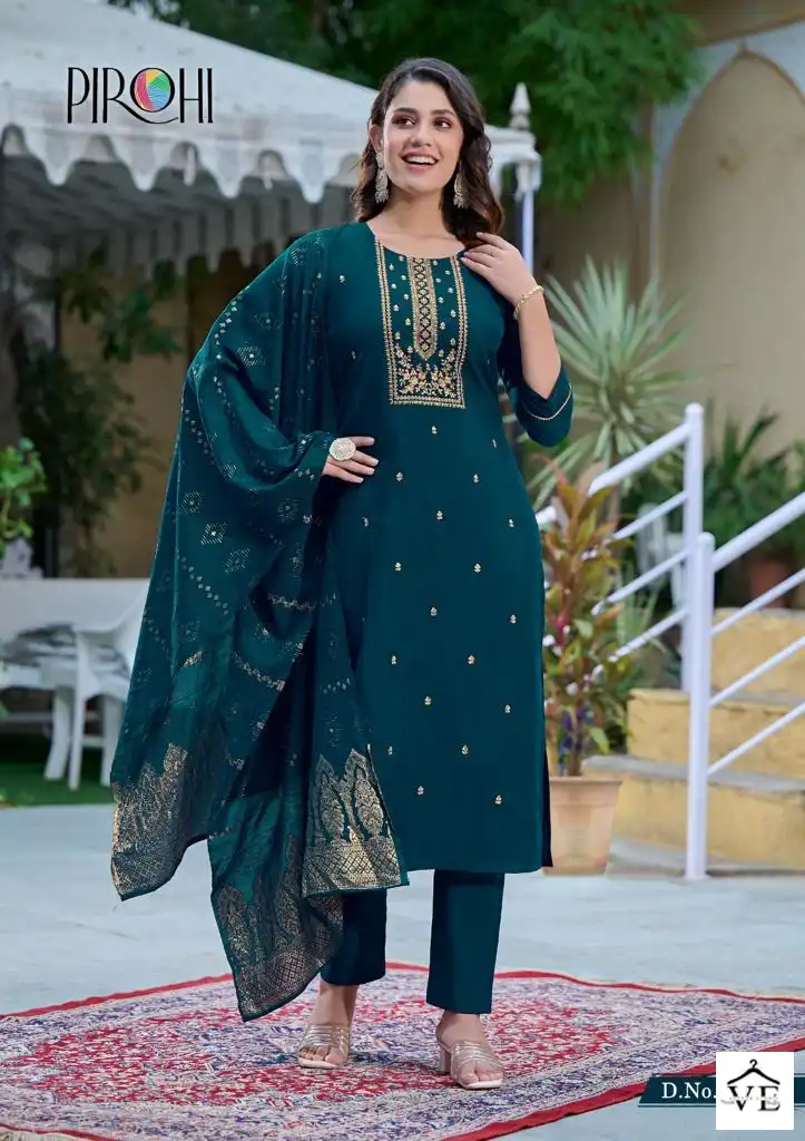 Pirohi Kalhaar Vol 1 Viscose Silk Wholesale Readymade Salwar Suit Catalog — Wholesale Salwar Suits, MPA wholesale from Surat - Gallery Image 4