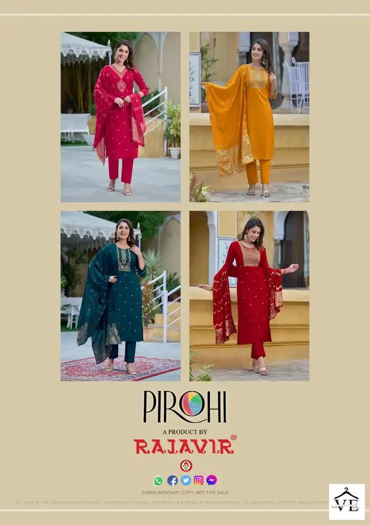 Pirohi Kalhaar Vol 1 Viscose Silk Wholesale Readymade Salwar Suit Catalog — Wholesale Salwar Suits, MPA wholesale from Surat — view 5