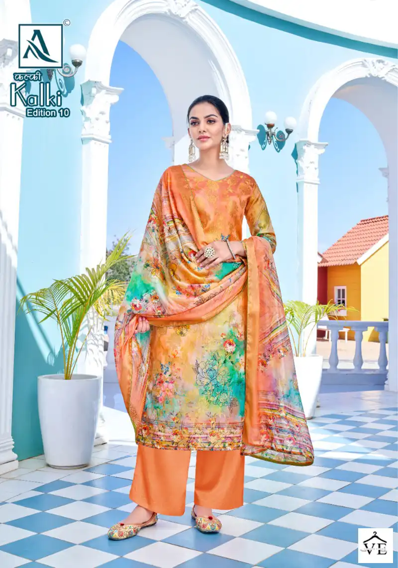 Alok Suits Kalki Edition Vol 10 Jacquard Wholesale Designer Salwar Suit Catalog — Wholesale Salwar Suits, MPA wholesale from Surat - Gallery Image 4