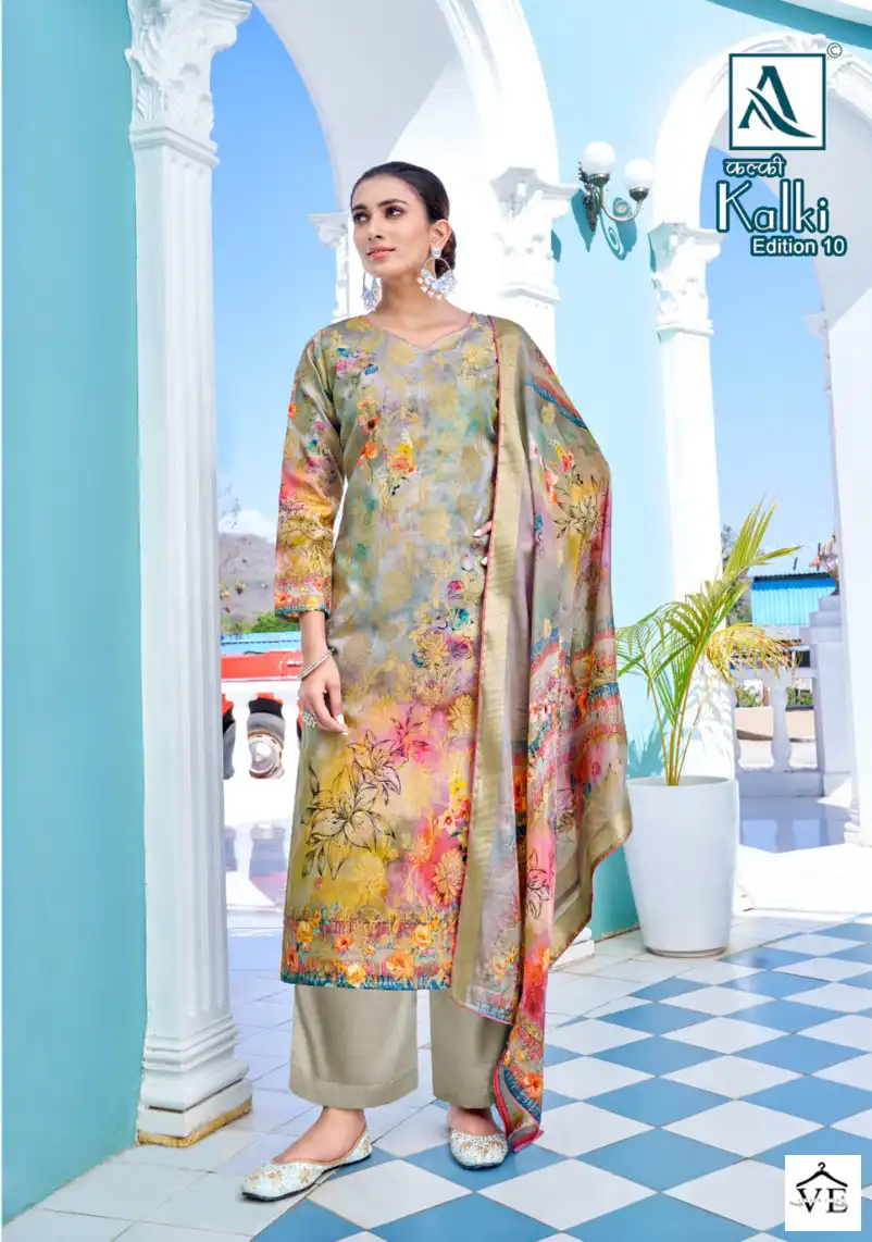 Alok Suits Kalki Edition Vol 10 Jacquard Wholesale Designer Salwar Suit Catalog — Wholesale Salwar Suits, MPA wholesale from Surat - Gallery Image 5