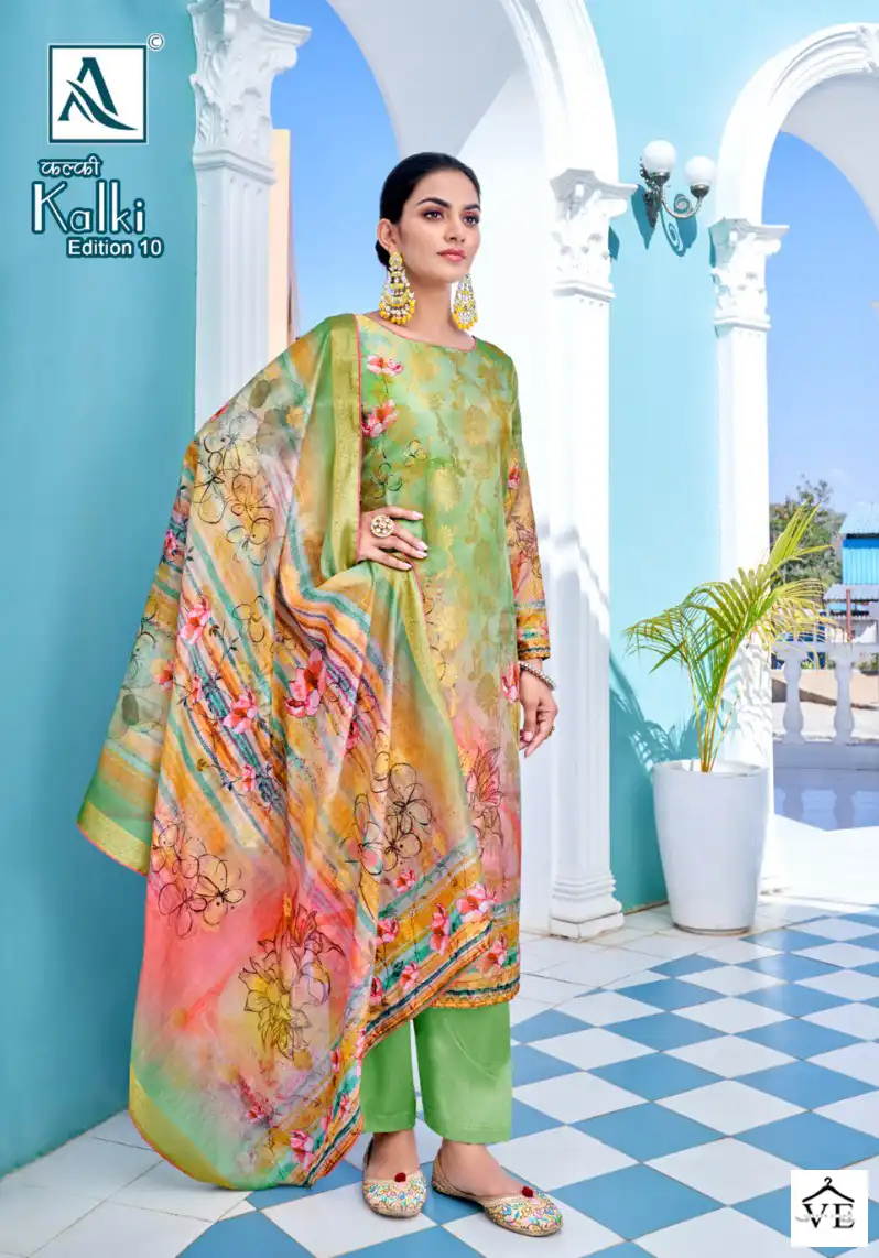Alok Suits Kalki Edition Vol 10 Jacquard Wholesale Designer Salwar Suit Catalog — Wholesale Salwar Suits, MPA wholesale from Surat - Gallery Image 6