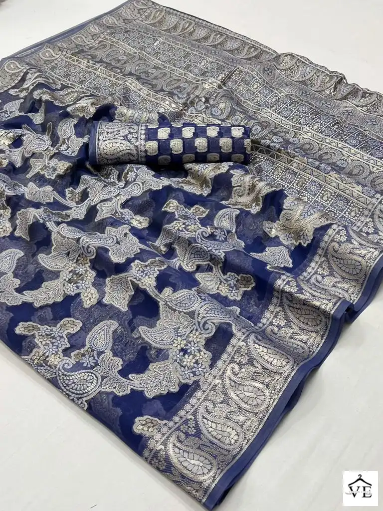 Rajtex Kaneeza Lucknowi Organza Chickankari Wholesale Fancy Sarees Catalog — Wholesale Sarees, MPA wholesale from Surat - Gallery Image 17