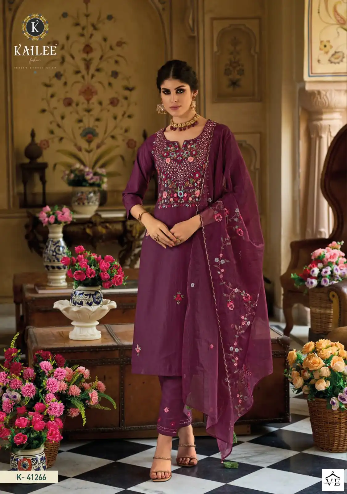 Kailee Fashion Kantha Vol 2 Pure Viscose Silk Wholesale Designer Readymade Salwar Suit Catalog — Wholesale Salwar Suits, Kailee Fashion wholesale from Surat - Gallery Image 5