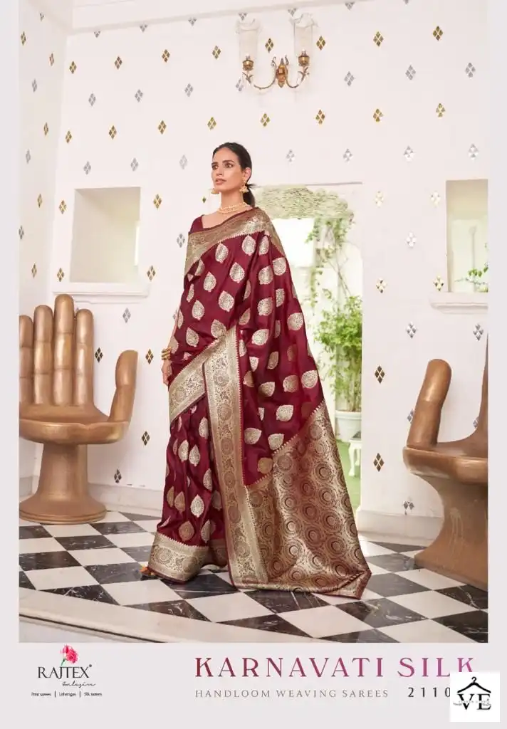 Rajtex Karnavati Silk Satin Two Tone Wholesale Sarees Catalog - Image 3