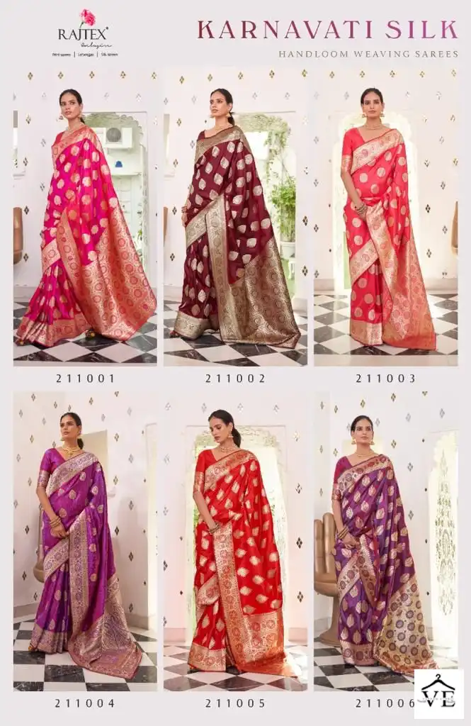 Rajtex Karnavati Silk Satin Two Tone Wholesale Sarees Catalog - Image 14