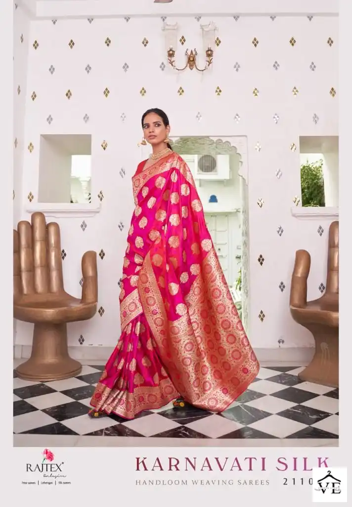 Rajtex Karnavati Silk Satin Two Tone Wholesale Sarees Catalog - Image 6