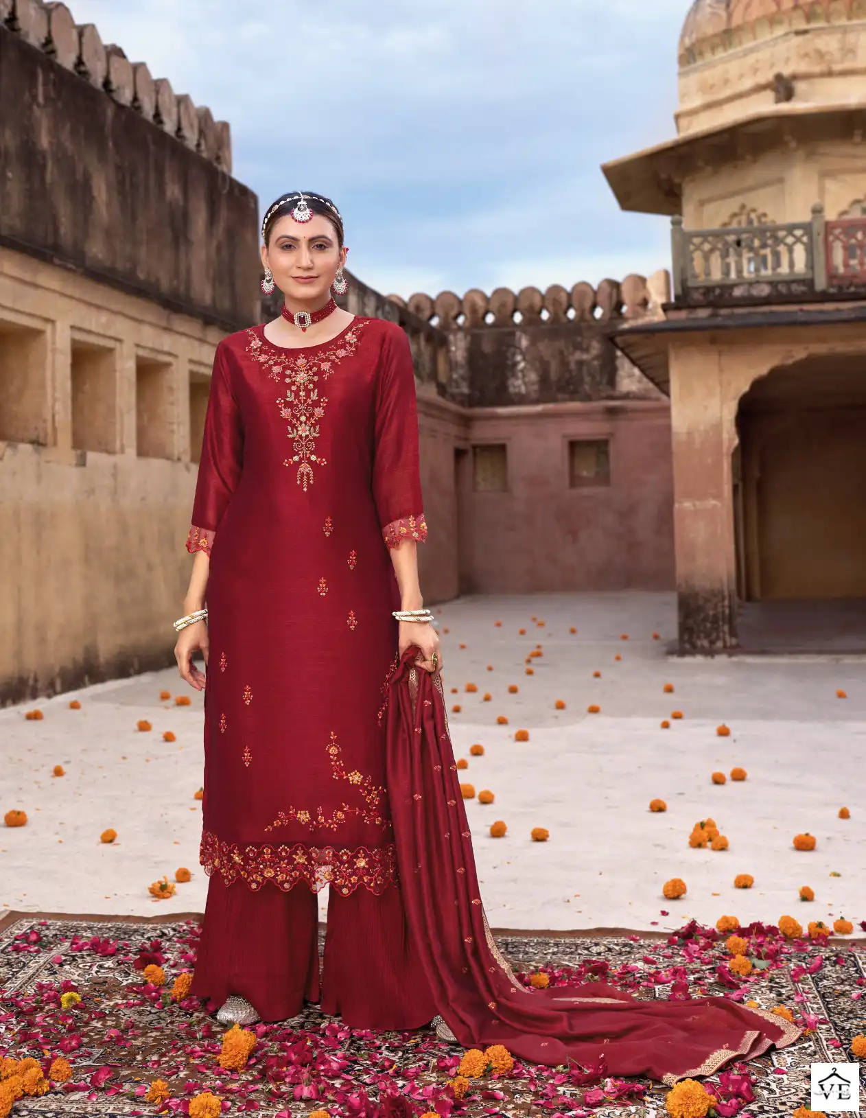Lily & Lali Karwa Exclusive Viscose, Organza Wholesale Readymade Suits Catalog — Wholesale Salwar Suits, Lily & Lali wholesale from Surat - Gallery Image 9