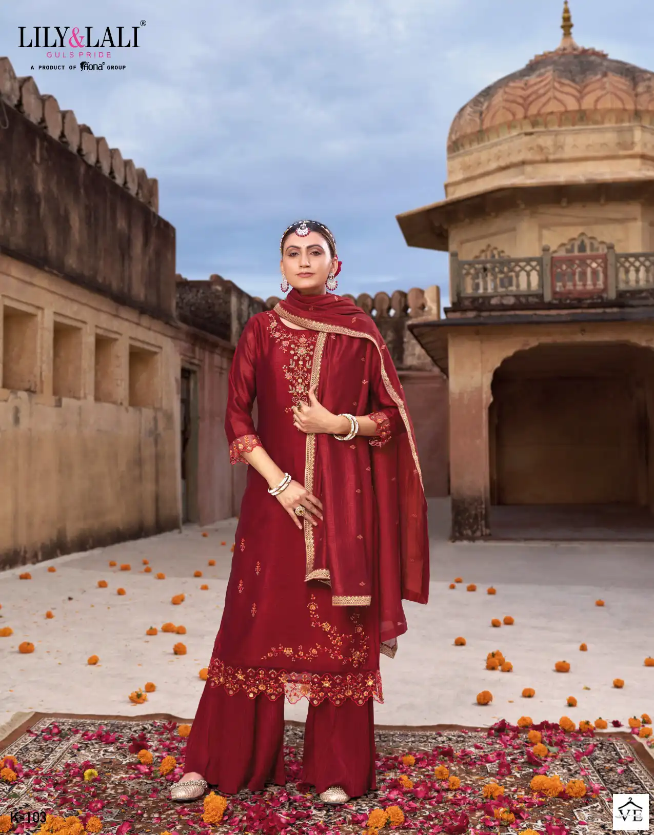 Lily & Lali Karwa Exclusive Viscose, Organza Wholesale Readymade Suits Catalog — Wholesale Salwar Suits, Lily & Lali wholesale from Surat - Gallery Image 2