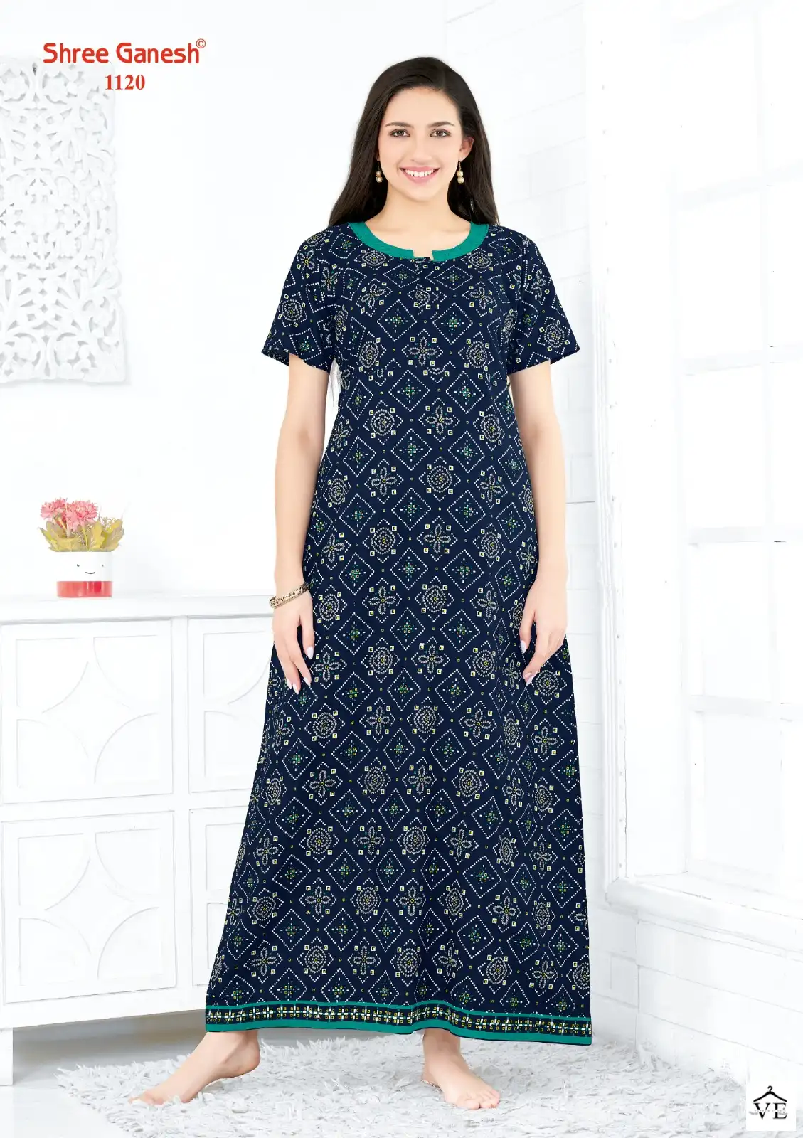 Shree Ganesh Kavya Vol 1 Cotton Wholesale Night Wear Gowns  Catalog — Wholesale, MPA wholesale from Surat — view 9