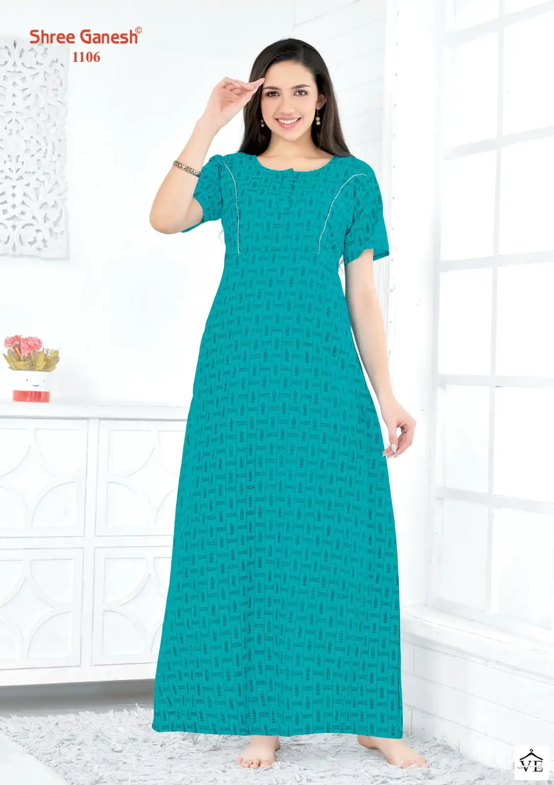 Shree Ganesh Kavya Vol 1 Cotton Wholesale Night Wear Gowns  Catalog — Wholesale, MPA wholesale from Surat — view 12