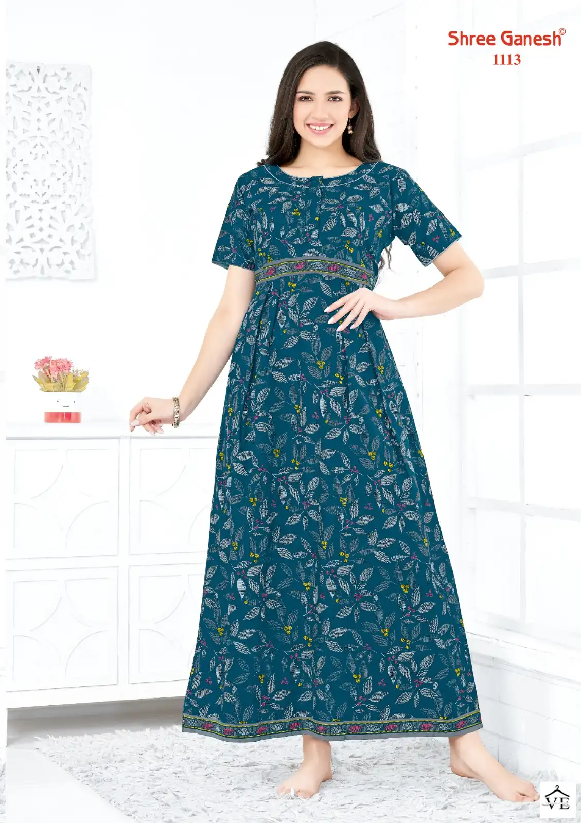 Shree Ganesh Kavya Vol 1 Cotton Wholesale Night Wear Gowns  Catalog — Wholesale, MPA wholesale from Surat — view 14