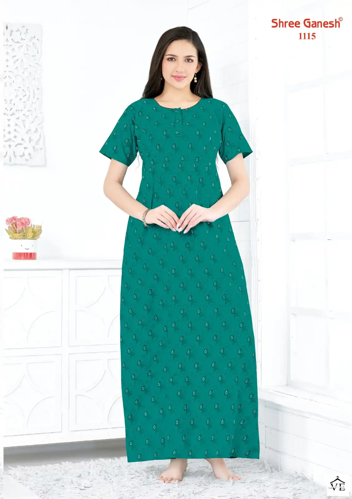 Shree Ganesh Kavya Vol 1 Cotton Wholesale Night Wear Gowns  Catalog — Wholesale, MPA wholesale from Surat — view 18