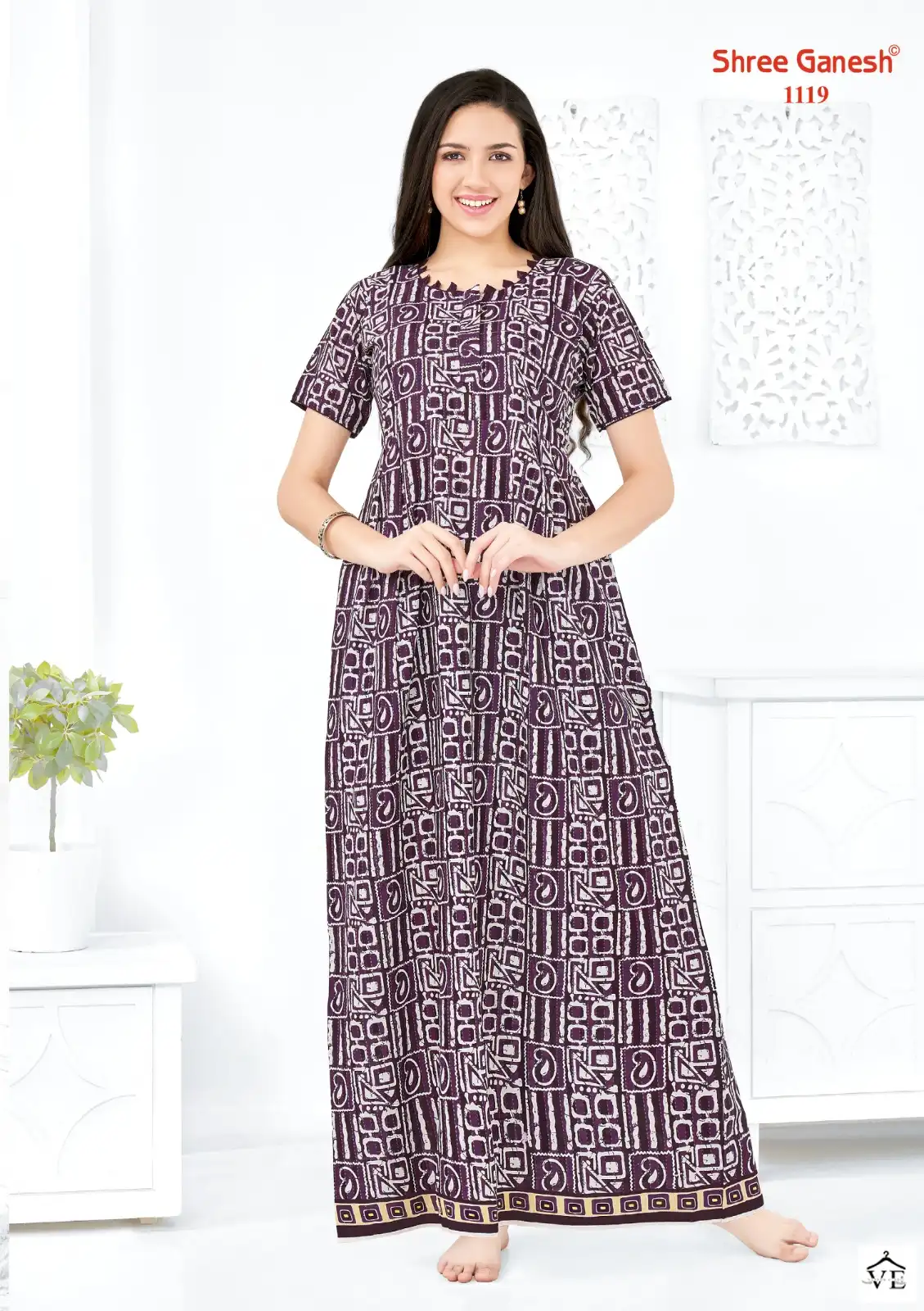 Shree Ganesh Kavya Vol 1 Cotton Wholesale Night Wear Gowns  Catalog — Wholesale, MPA wholesale from Surat — view 2