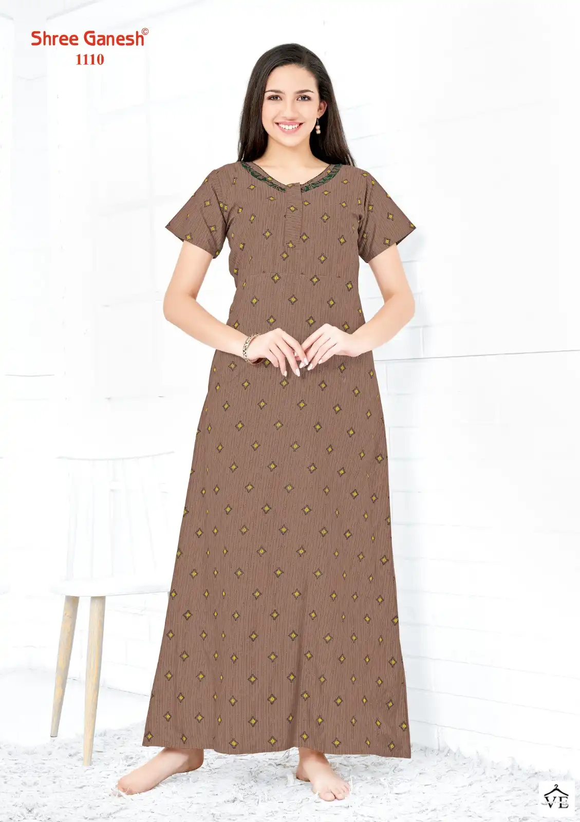Shree Ganesh Kavya Vol 1 Cotton Wholesale Night Wear Gowns  Catalog — Wholesale, MPA wholesale from Surat — view 19