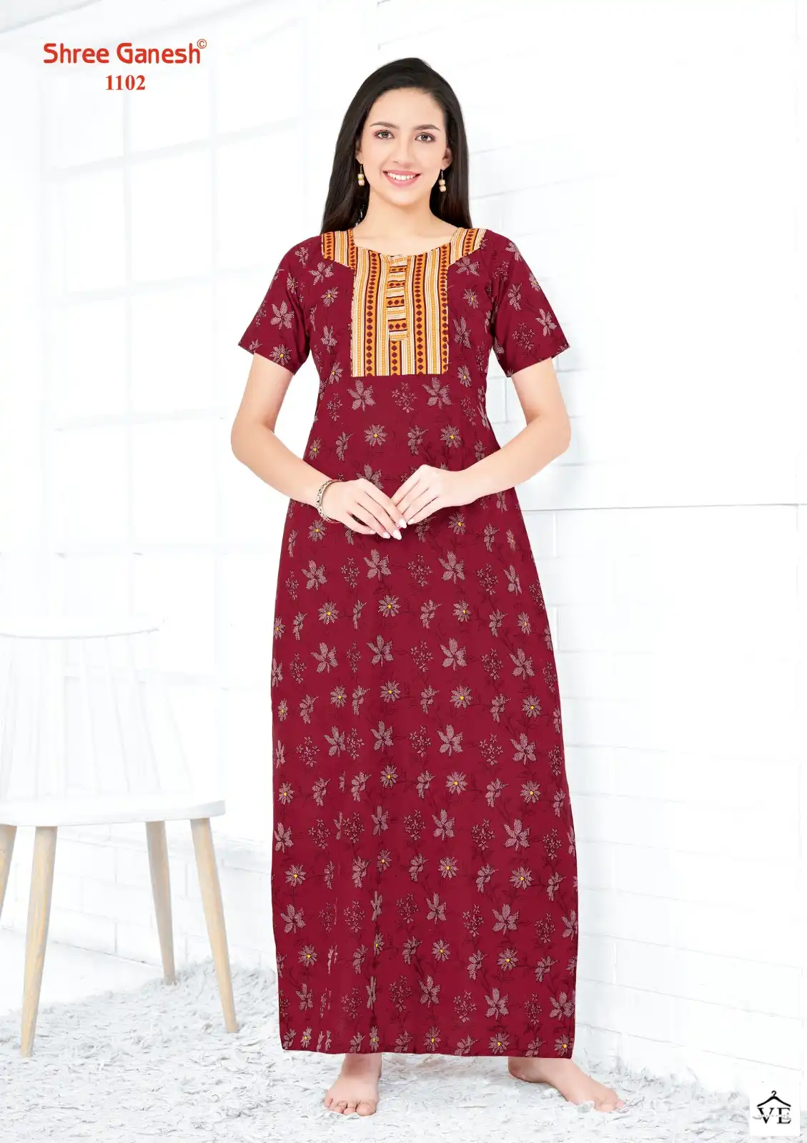 Shree Ganesh Kavya Vol 1 Cotton Wholesale Night Wear Gowns  Catalog — Wholesale, MPA wholesale from Surat — view 20