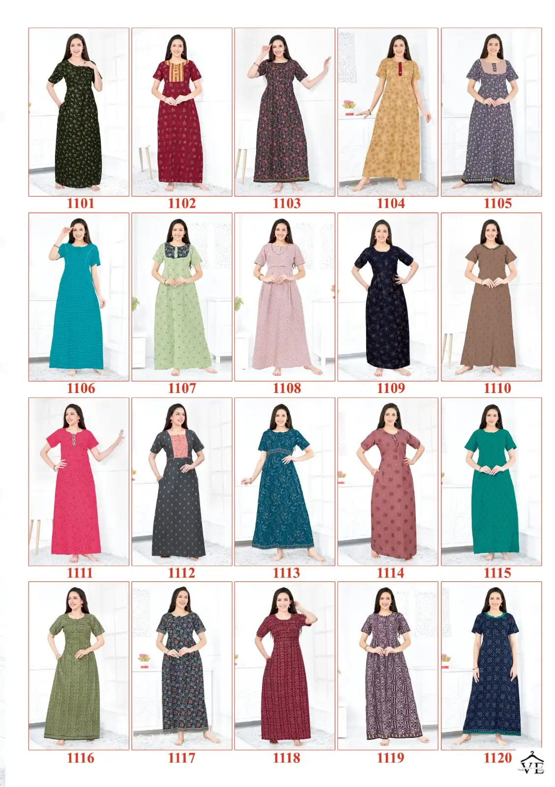 Shree Ganesh Kavya Vol 1 Cotton Wholesale Night Wear Gowns  Catalog — Wholesale, MPA wholesale from Surat — view 21
