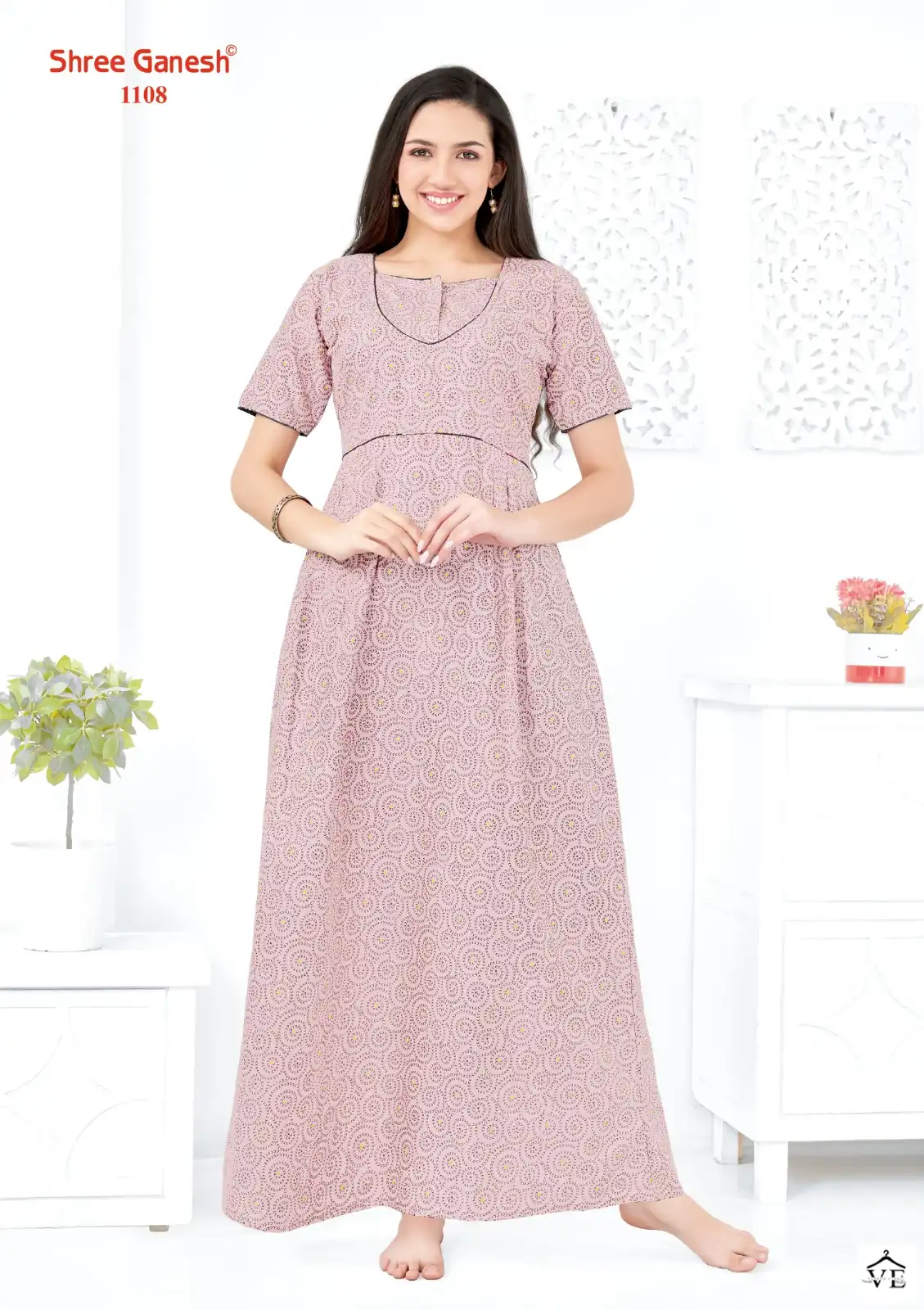 Shree Ganesh Kavya Vol 1 Cotton Wholesale Night Wear Gowns  Catalog — Wholesale, MPA wholesale from Surat — view 4