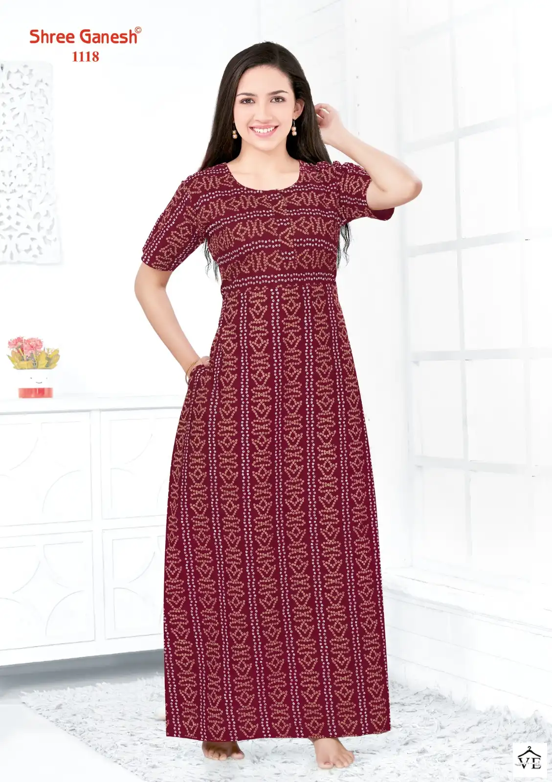 Shree Ganesh Kavya Vol 1 Cotton Wholesale Night Wear Gowns  Catalog — Wholesale, MPA wholesale from Surat — view 6