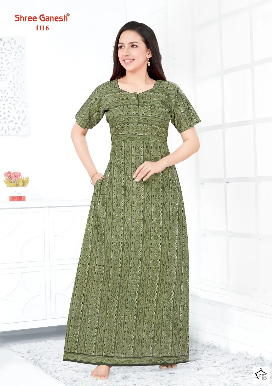 Shree Ganesh Kavya Vol 1 Cotton Wholesale Night Wear Gowns  Catalog — Wholesale, MPA wholesale from Surat — view 7