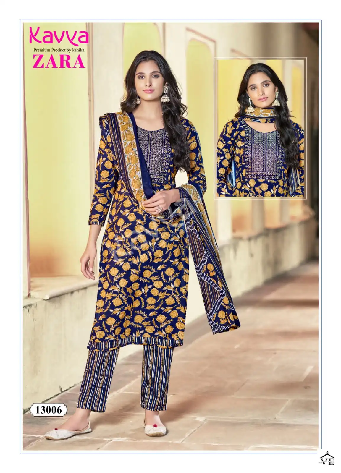 Kavya Zara Vol 13 Pure Cotton Wholesale Readymade Salwar Suit Catalog — Wholesale Salwar Suits, MPA wholesale from Surat - Gallery Image 6