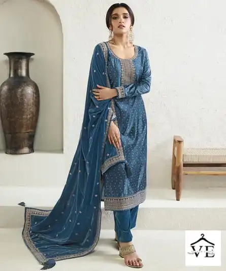 Vinay Kervin Kanval Velvet Wholesale Designer Winter Salwar Suit Catalog — Wholesale Salwar Suits, MPA wholesale from Surat — view 1