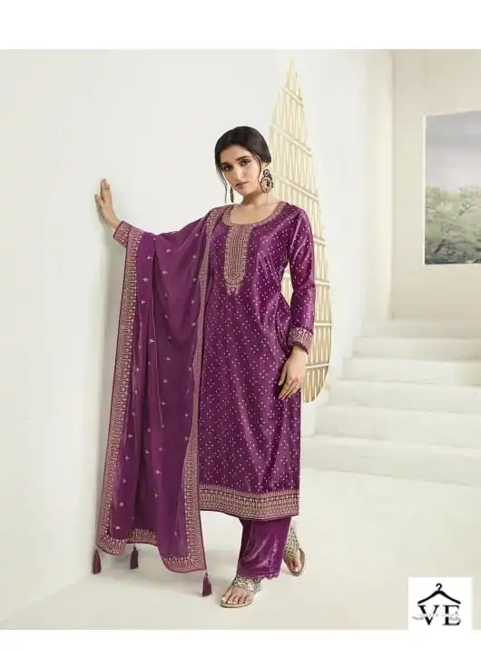 Vinay Kervin Kanval Velvet Wholesale Designer Winter Salwar Suit Catalog — Wholesale Salwar Suits, MPA wholesale from Surat - Gallery Image 2