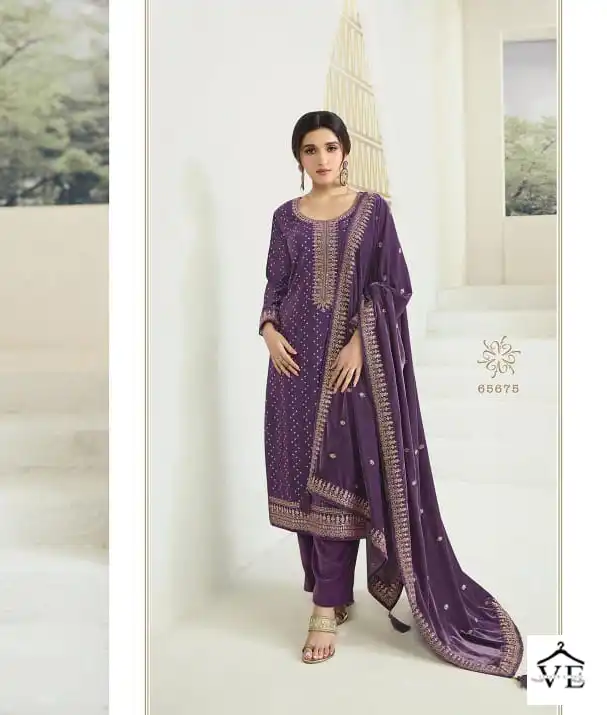 Vinay Kervin Kanval Velvet Wholesale Designer Winter Salwar Suit Catalog — Wholesale Salwar Suits, MPA wholesale from Surat - Gallery Image 3