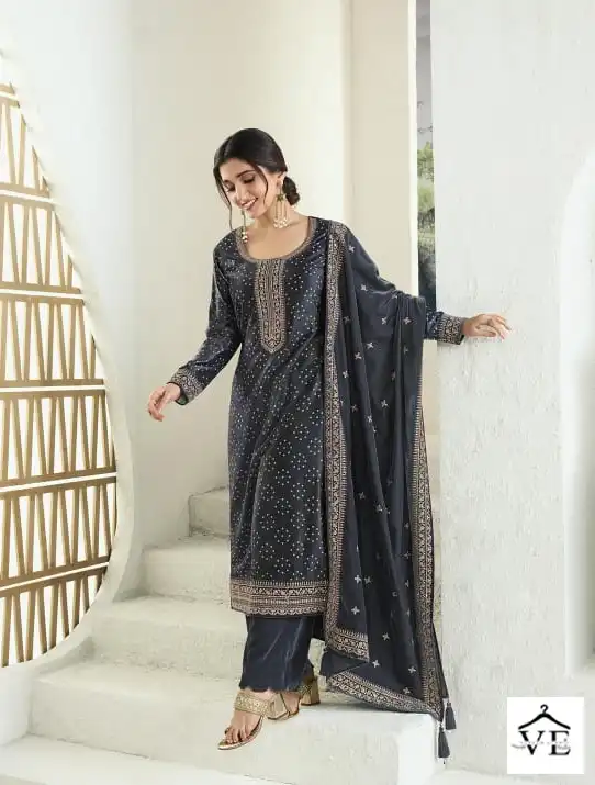 Vinay Kervin Kanval Velvet Wholesale Designer Winter Salwar Suit Catalog — Wholesale Salwar Suits, MPA wholesale from Surat - Gallery Image 4