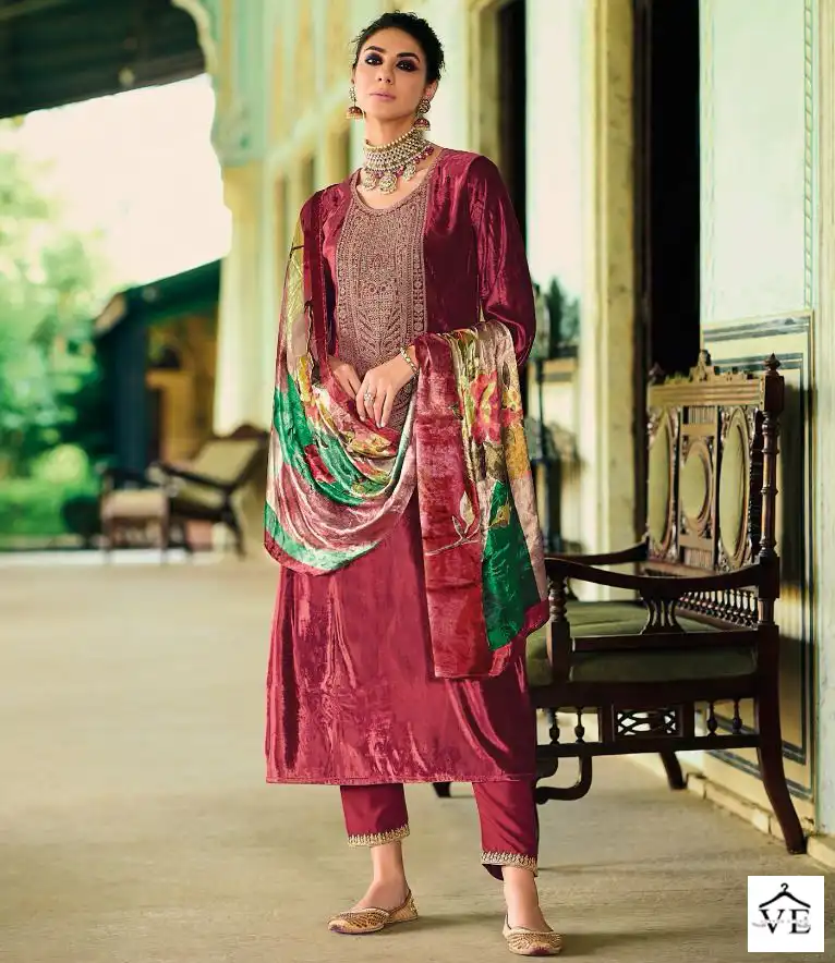 Ibiza Khoob Surat Pure Greek Viscose Velvet Wholesale Designer Winter Wear Salwar Suit Catalog — Wholesale Salwar Suits, MPA wholesale from Surat — view 1