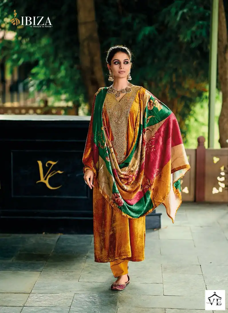 Ibiza Khoob Surat Pure Greek Viscose Velvet Wholesale Designer Winter Wear Salwar Suit Catalog — Wholesale Salwar Suits, MPA wholesale from Surat - Gallery Image 2