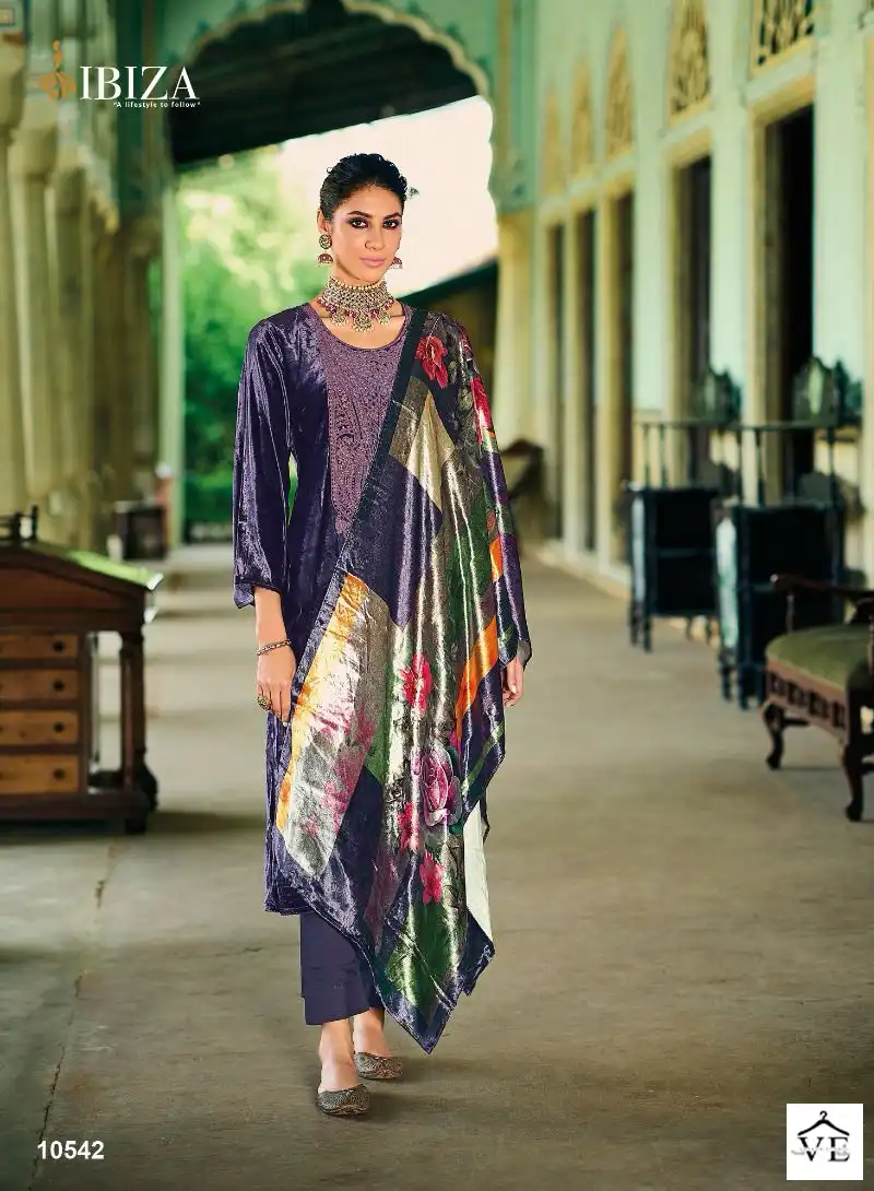 Ibiza Khoob Surat Pure Greek Viscose Velvet Wholesale Designer Winter Wear Salwar Suit Catalog — Wholesale Salwar Suits, MPA wholesale from Surat - Gallery Image 4