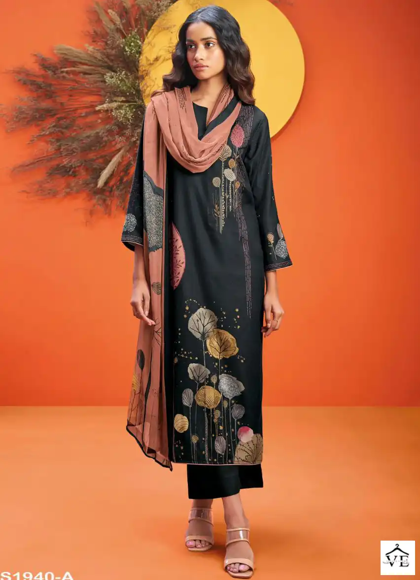 Ganga Kiraz 1940 Premium Wool Pashmina Wholesale Designer Winter Wear Salwar Suit Catalog — Wholesale Salwar Suits, Ganga wholesale from Surat — view 1