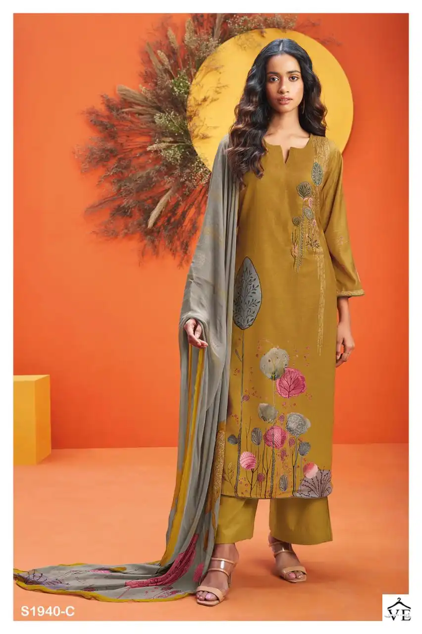 Ganga Kiraz 1940 Premium Wool Pashmina Wholesale Designer Winter Wear Salwar Suit Catalog — Wholesale Salwar Suits, Ganga wholesale from Surat - Gallery Image 2
