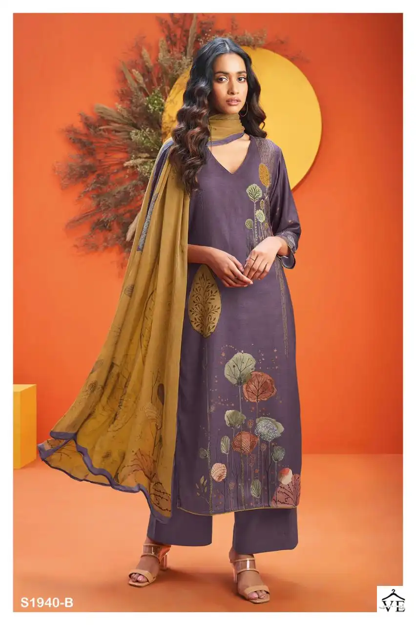 Ganga Kiraz 1940 Premium Wool Pashmina Wholesale Designer Winter Wear Salwar Suit Catalog — Wholesale Salwar Suits, Ganga wholesale from Surat - Gallery Image 4
