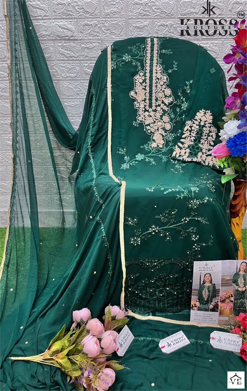 Kross Kk 43 Georgette Wholesale Designer Fancy Pakistani Salwar Suit Catalog — Wholesale Salwar Suits, MPA wholesale from Surat - Gallery Image 4