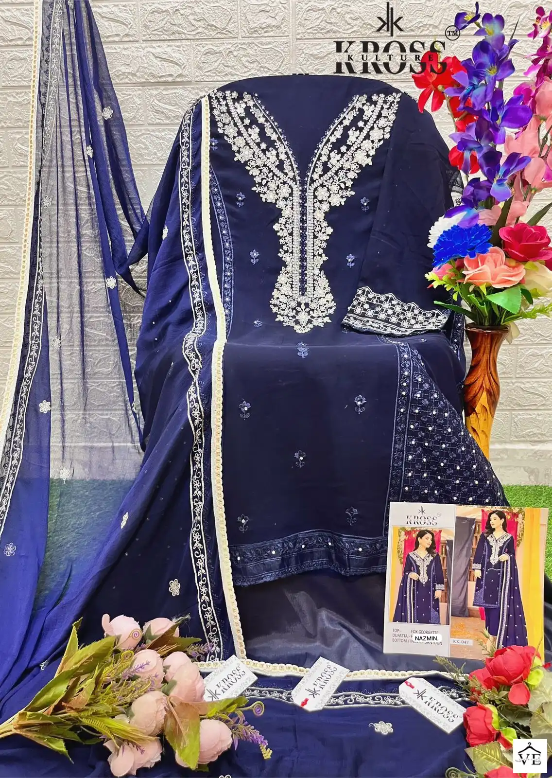Kross Kk 47 Georgette Wholesale Designer Pakistani Salwar Suit Catalog — Wholesale Salwar Suits, MPA wholesale from Surat — view 3