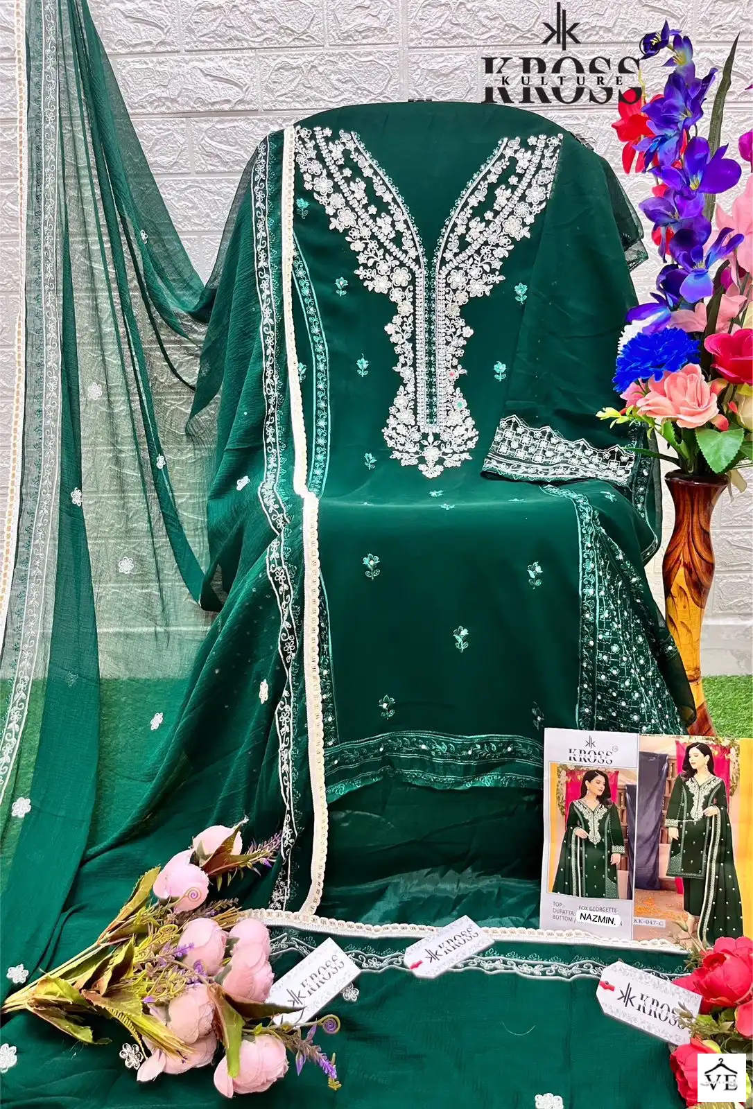 Kross Kk 47 Georgette Wholesale Designer Pakistani Salwar Suit Catalog — Wholesale Salwar Suits, MPA wholesale from Surat — view 6