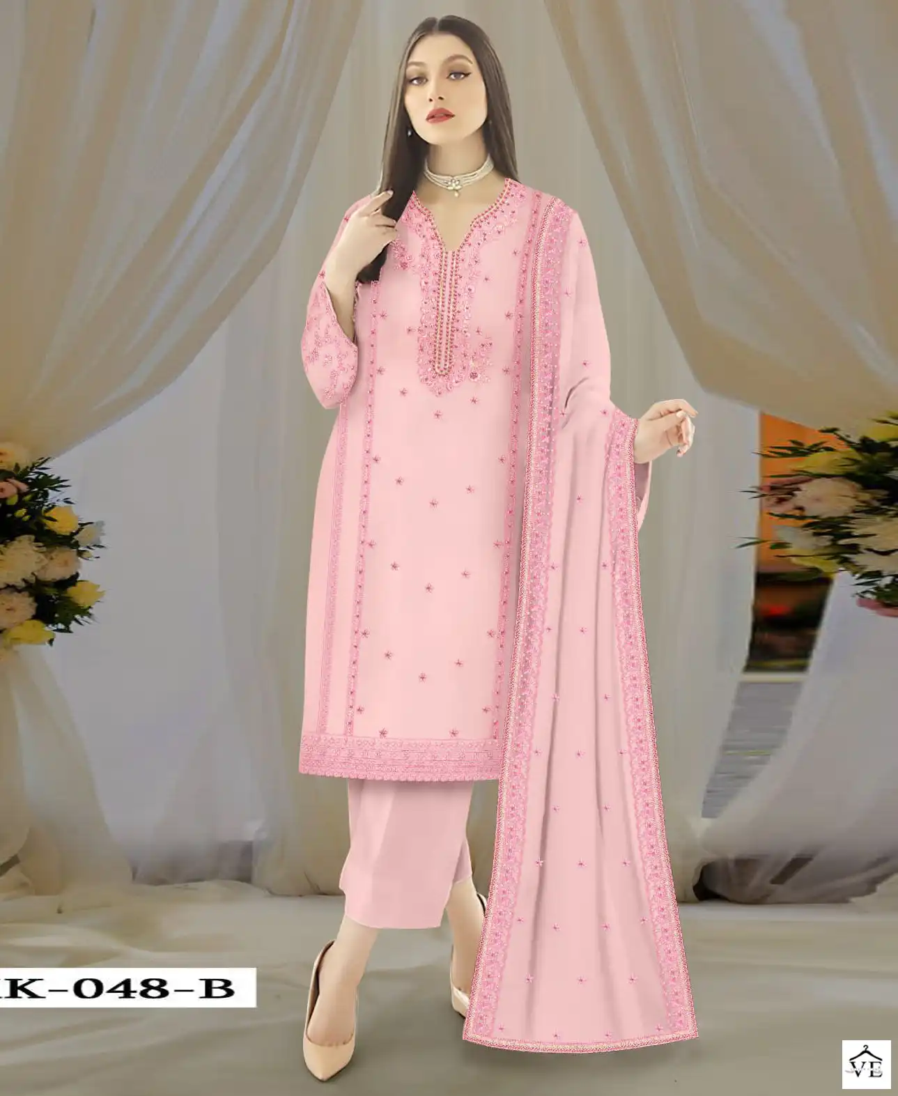 Kross Kk 48 Georgette Wholesale Designer Pakistani Salwar Suit Catalog — Wholesale Salwar Suits, MPA wholesale from Surat — view 1