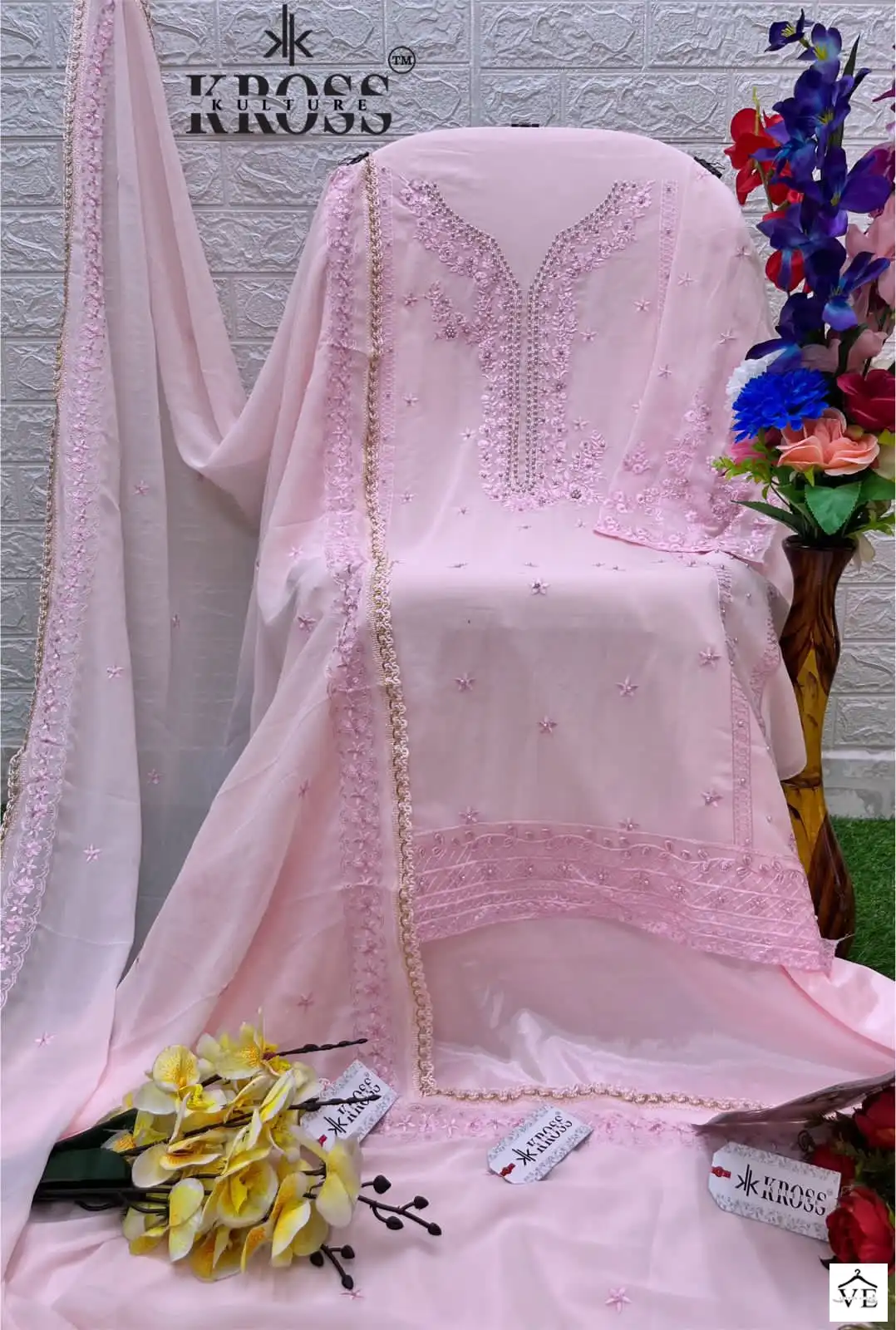 Kross Kk 48 Georgette Wholesale Designer Pakistani Salwar Suit Catalog — Wholesale Salwar Suits, MPA wholesale from Surat - Gallery Image 4