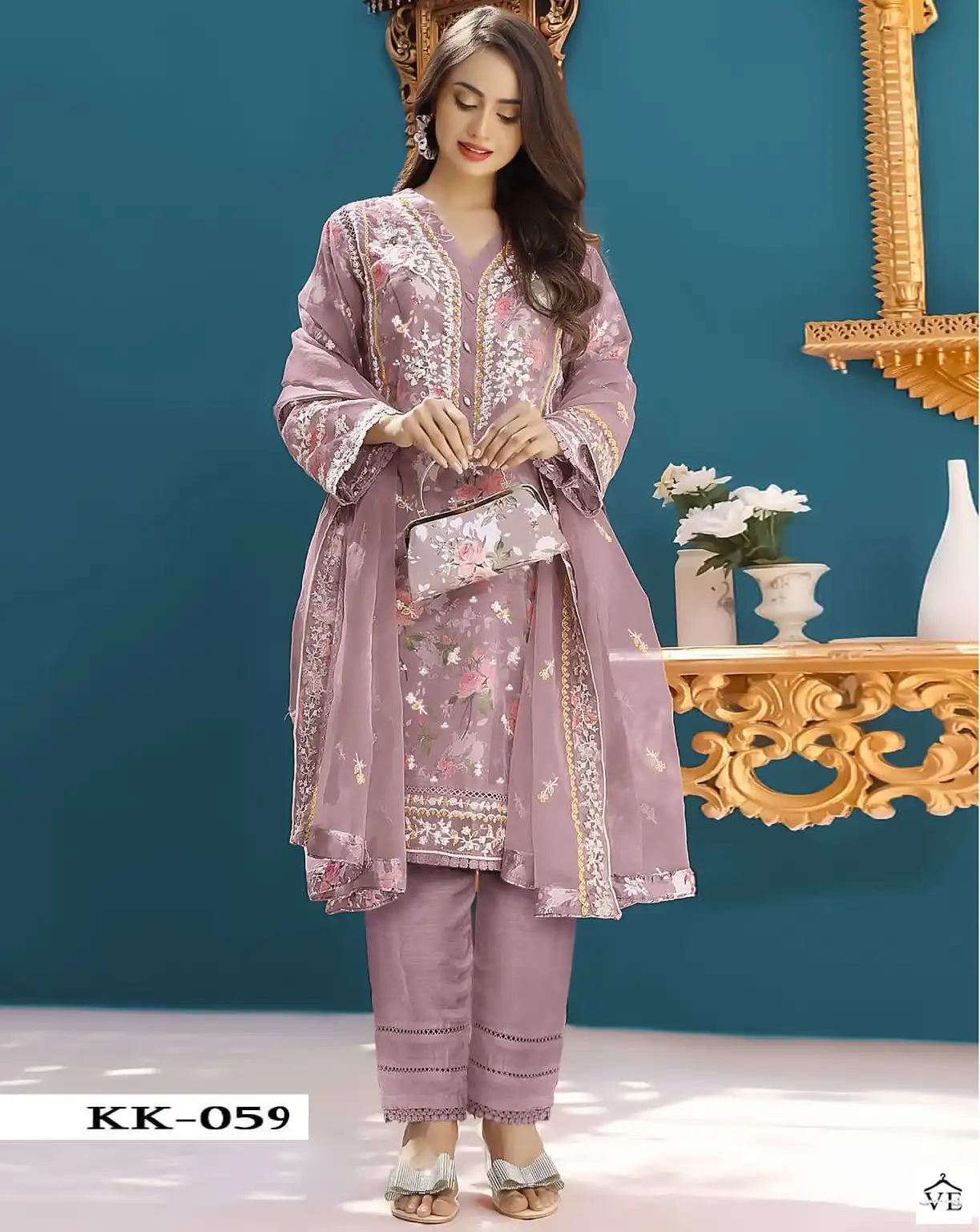 Kross Kk 59 Heavy Organza Wholesale Designer Pakistani Salwar Suit Catalog — Wholesale Salwar Suits, MPA wholesale from Surat — view 1