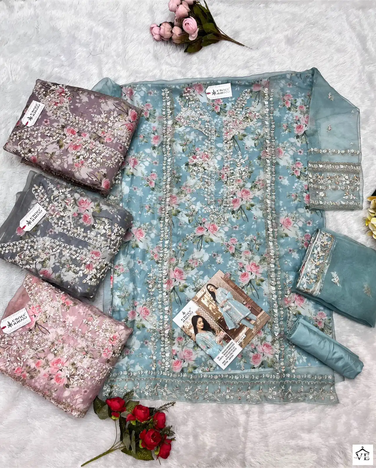 Kross Kk 59 Heavy Organza Wholesale Designer Pakistani Salwar Suit Catalog — Wholesale Salwar Suits, MPA wholesale from Surat - Gallery Image 9