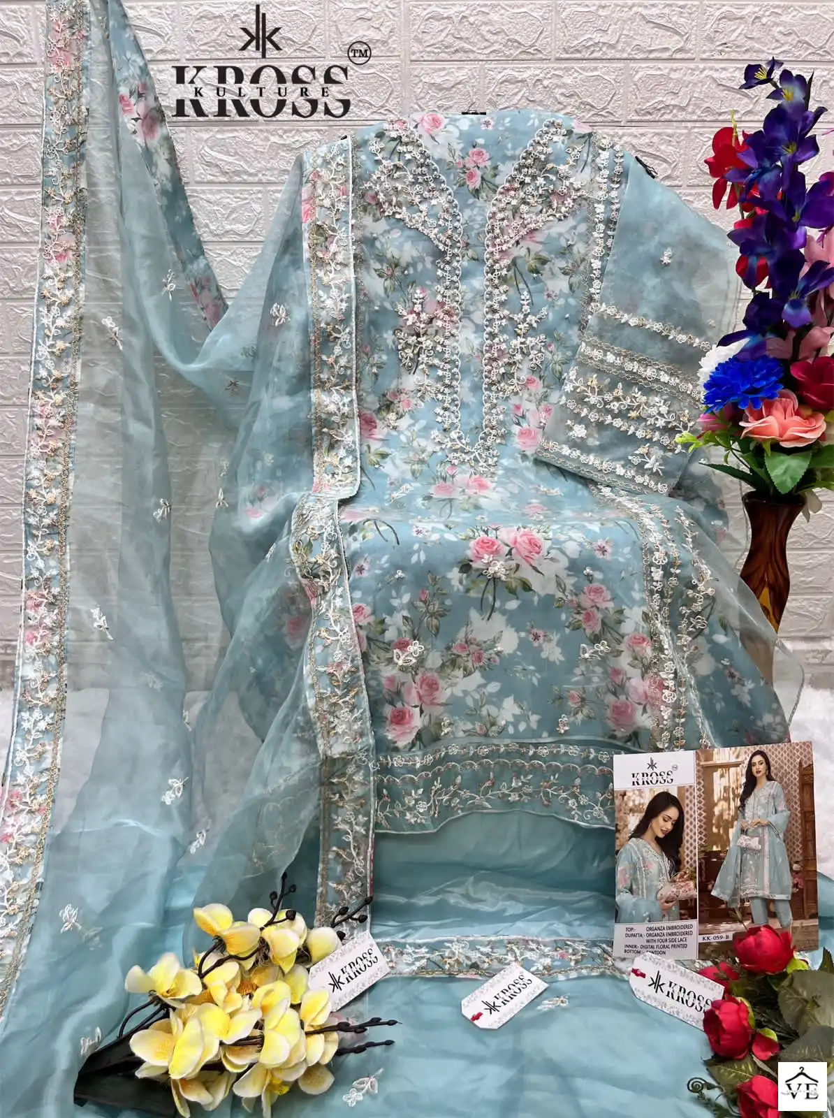 Kross Kk 59 Heavy Organza Wholesale Designer Pakistani Salwar Suit Catalog — Wholesale Salwar Suits, MPA wholesale from Surat - Gallery Image 4