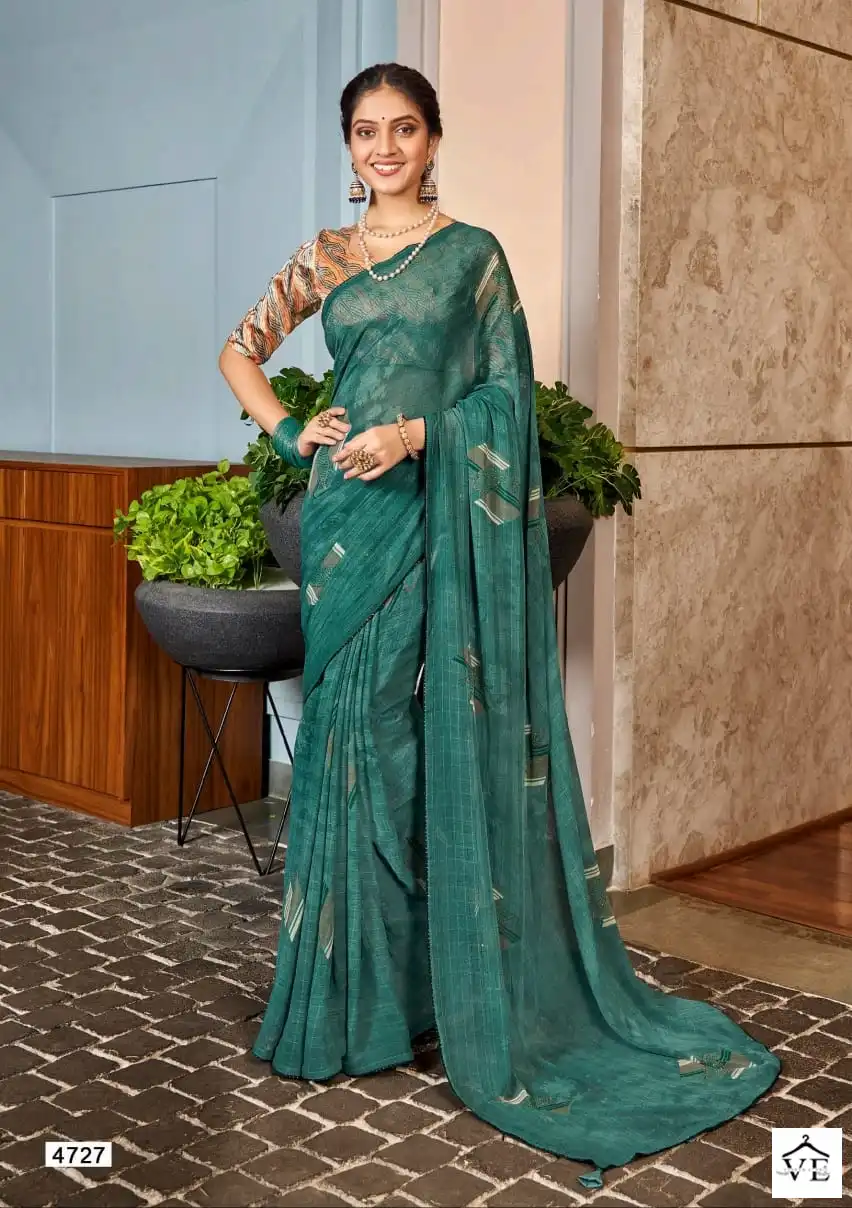 5D Designer Komal Pure Georgette Wholesale Fancy Sarees Catalog — Wholesale Sarees, MPA wholesale from Surat - Gallery Image 3