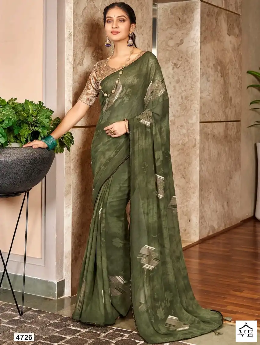 5D Designer Komal Pure Georgette Wholesale Fancy Sarees Catalog — Wholesale Sarees, MPA wholesale from Surat — view 1