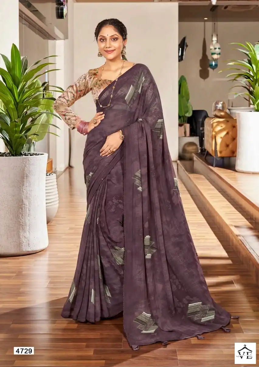 5D Designer Komal Pure Georgette Wholesale Fancy Sarees Catalog — Wholesale Sarees, MPA wholesale from Surat - Gallery Image 4