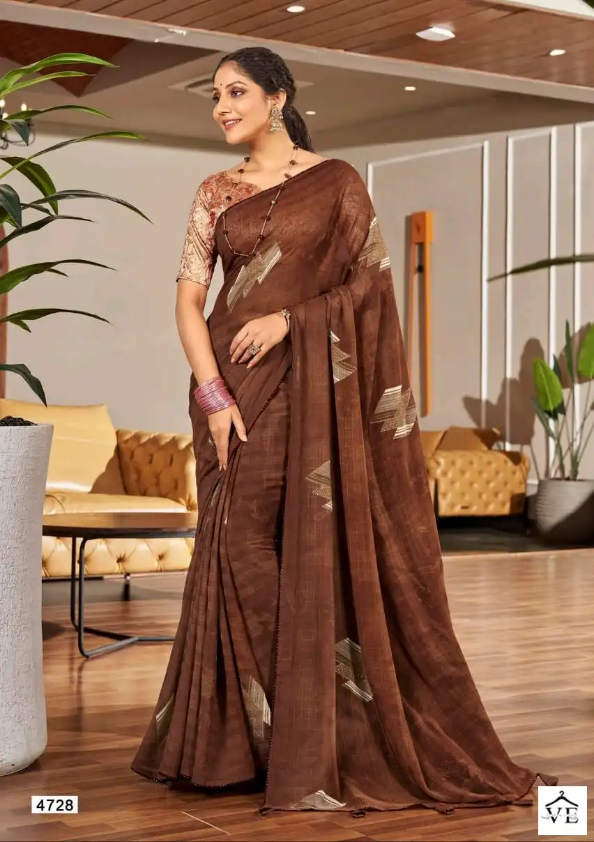 5D Designer Komal Pure Georgette Wholesale Fancy Sarees Catalog — Wholesale Sarees, MPA wholesale from Surat - Gallery Image 5
