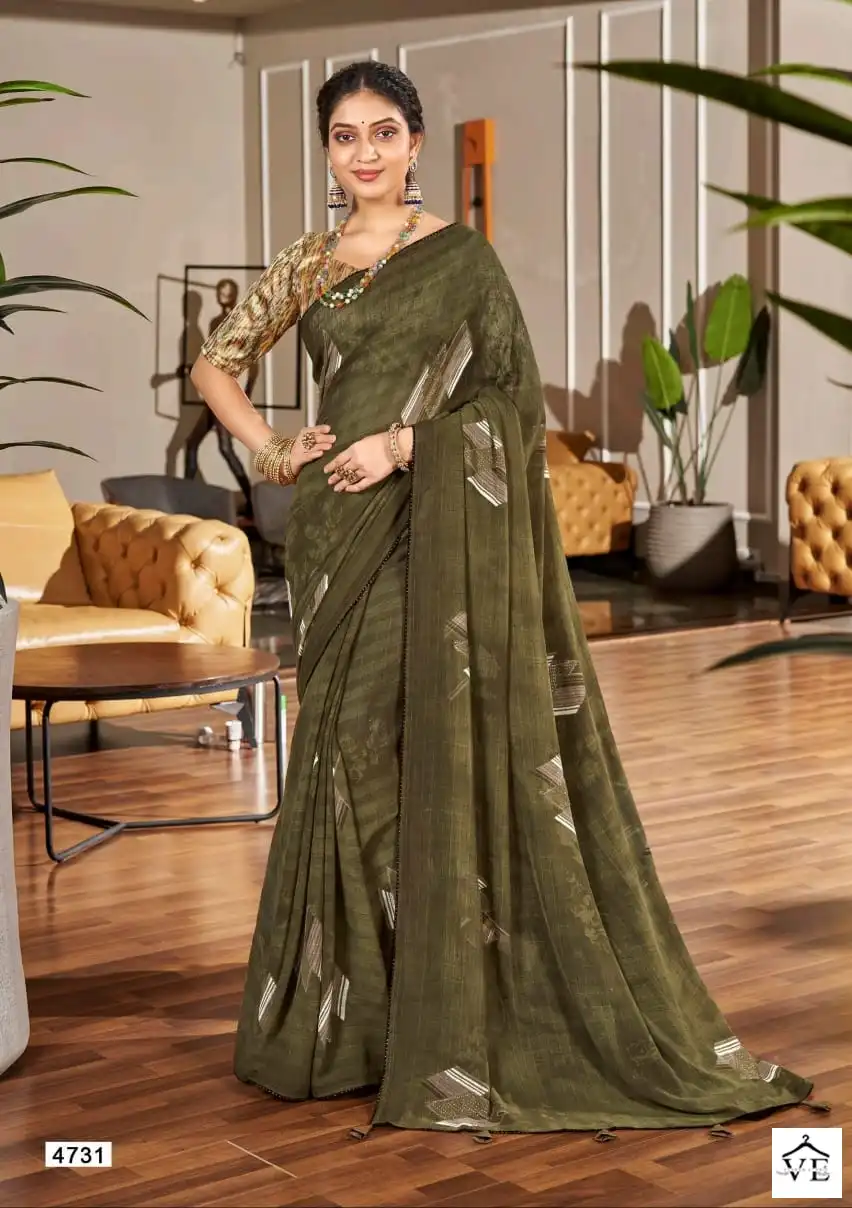5D Designer Komal Pure Georgette Wholesale Fancy Sarees Catalog — Wholesale Sarees, MPA wholesale from Surat - Gallery Image 6
