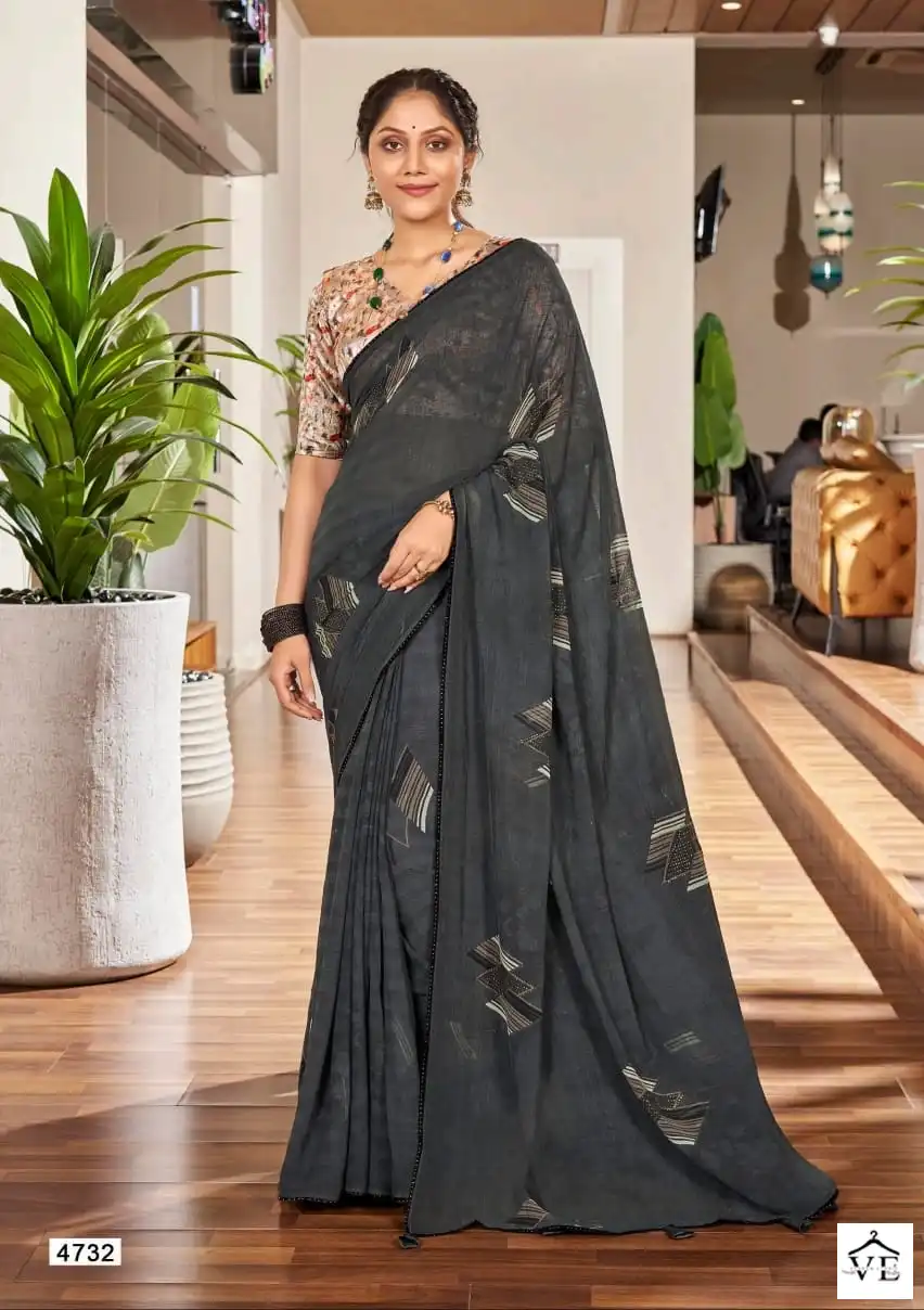 5D Designer Komal Pure Georgette Wholesale Fancy Sarees Catalog — Wholesale Sarees, MPA wholesale from Surat - Gallery Image 8