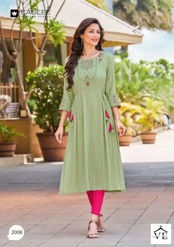 Kadlee Inayat Fancy Wear Rayon Wholesale Dewsigner Kurtis Catalog - Image 3